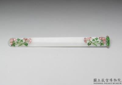 图片[2]-Jade hair crosspiece with pearl, jadeite, and tourmaline inlay, Qing dynasty (1644-1911)-China Archive